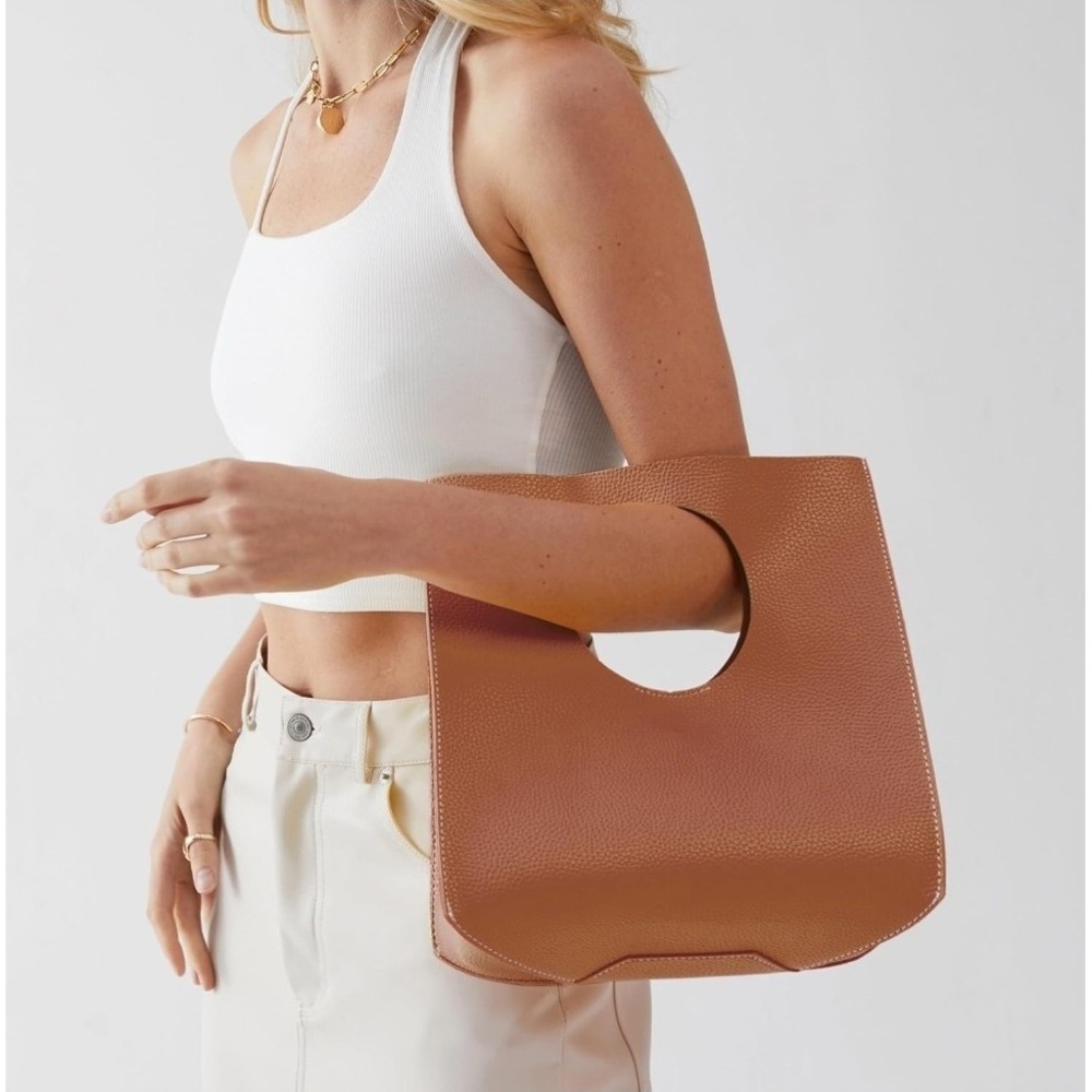 Hoxis Vintage Minimalist Style Soft Pu Leather Handbag Clutch Tote Brown